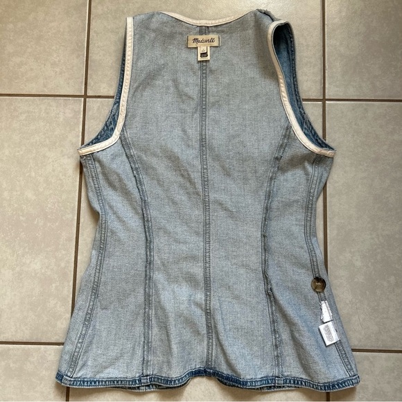 Madewell Women's Denim Scoop Neck Vest in Edmonson Wash 2 / S - Picture 9 of 12